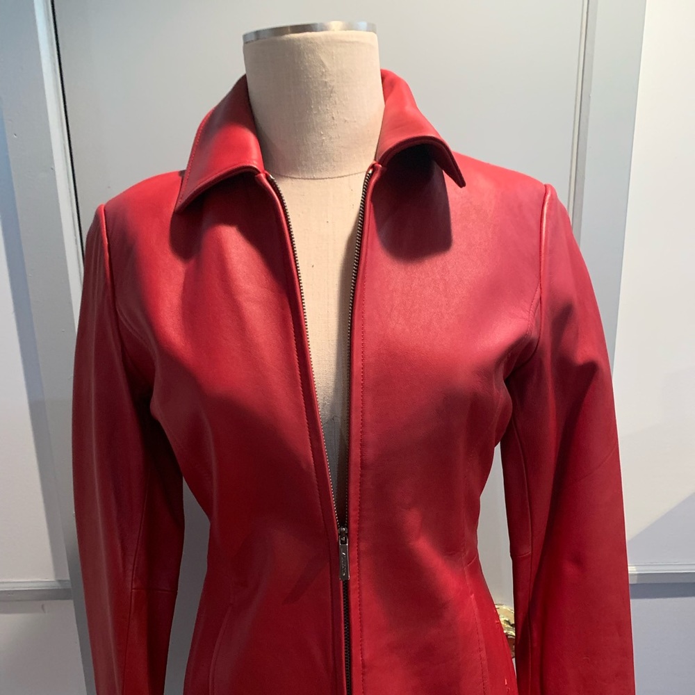 Liz Claiborne red leather jacket